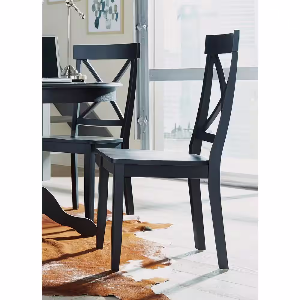 HOMESTYLES Black Dining Chairs (Set of 2)