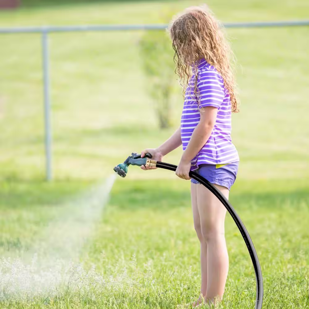 Worth Garden 5/8 in. x 100 ft. Medium Duty Black Vinyl Garden Hose