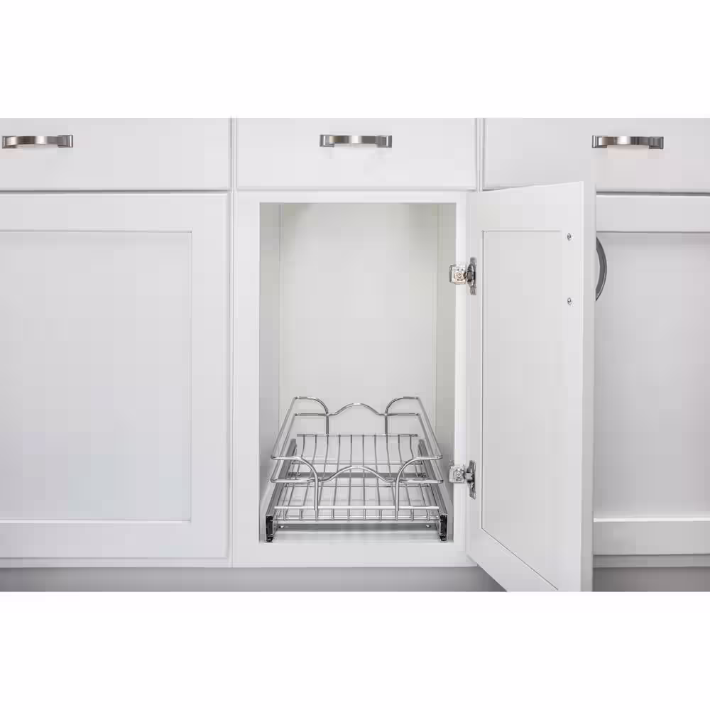 Rev-A-Shelf 12 in. x 18 in. Single Kitchen Cabinet Pull Out Wire Basket
