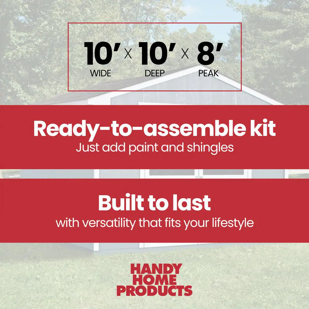 Handy Home Products Princeton Do-It-Yourself 10 ft. x 10 ft. Outdoor Ranch Wood Storage Shed with Smartside Siding (100 sq. ft.)