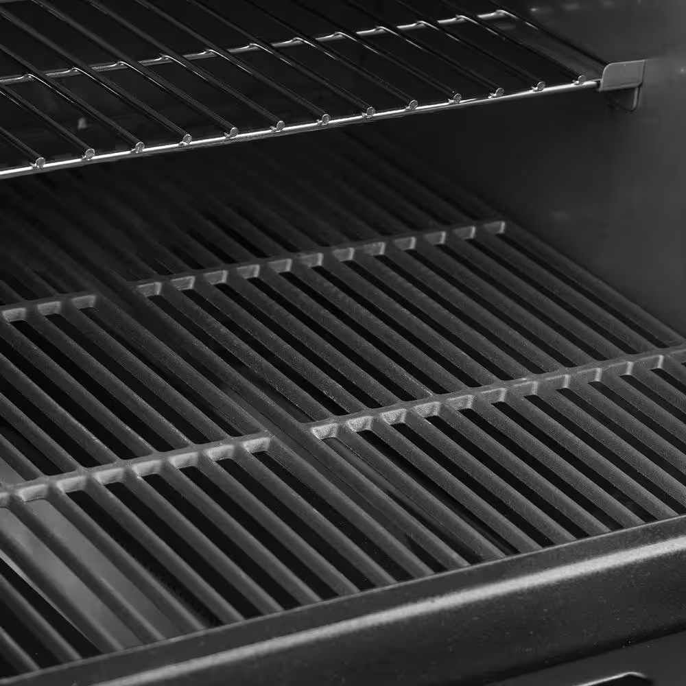 Char-Griller Texas Trio 4-Burner Dual Fuel Grill with Smoker in Black