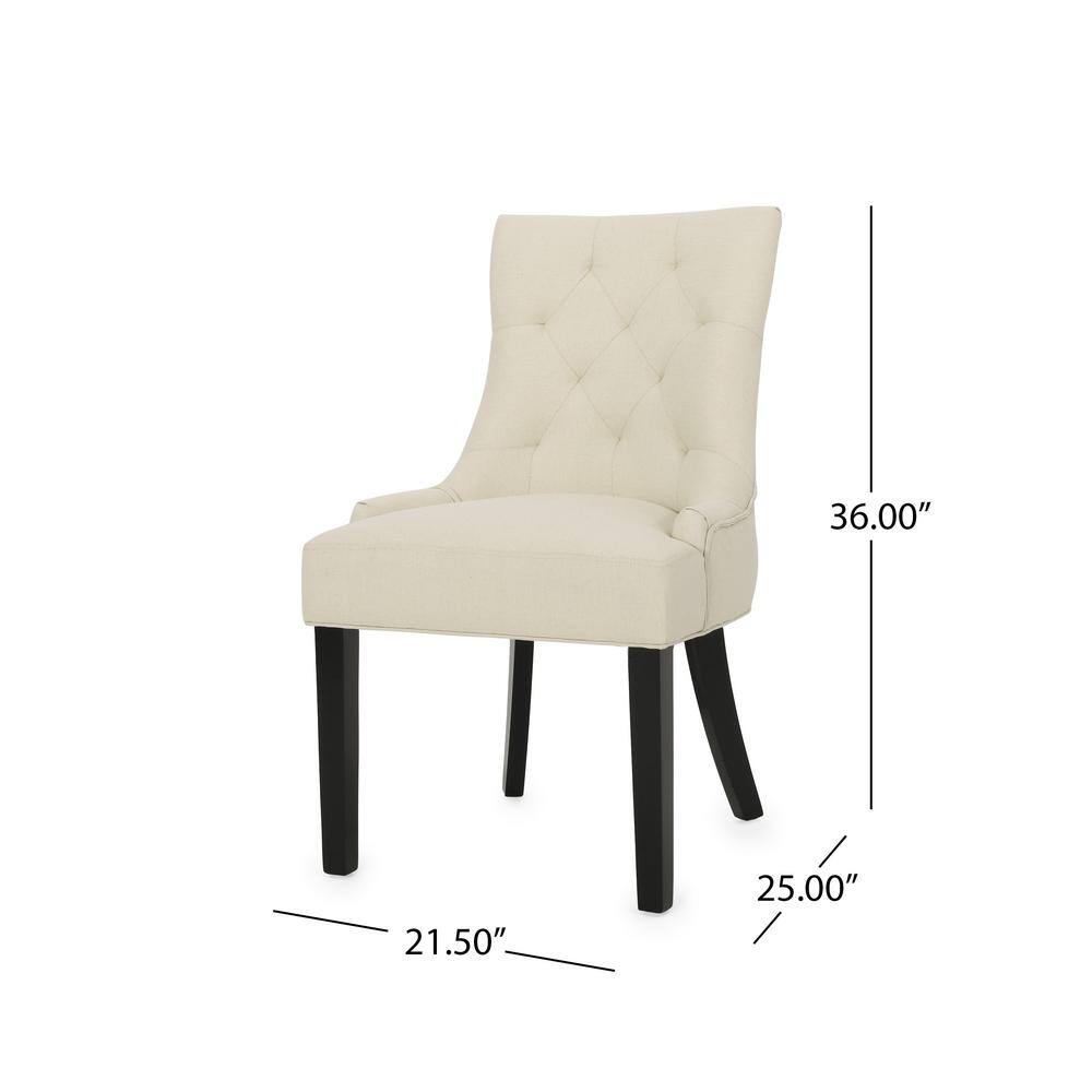 Noble House Hayden Beige Upholstered Dining Chairs (Set of 4)