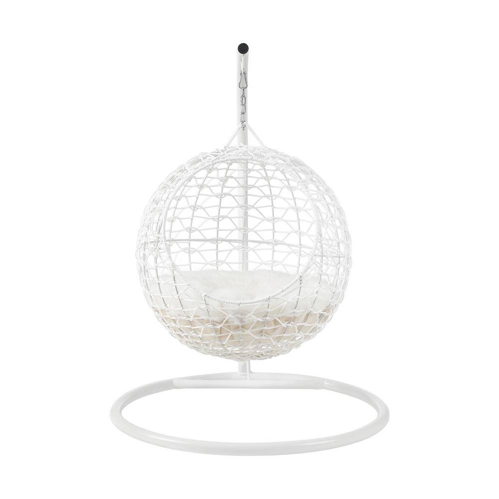 None Nala Medium White Hanging Egg Cat Condo Bed