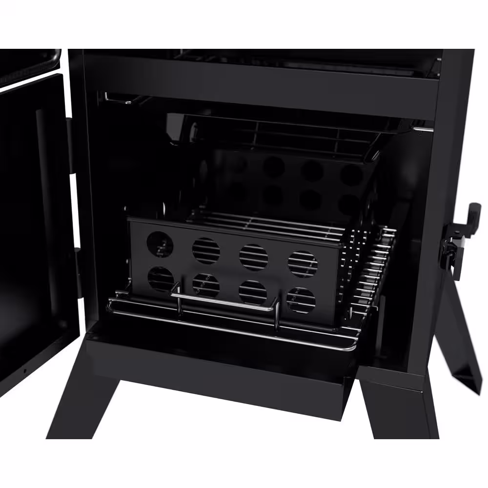 Dyna-Glo 22 in. Vertical Charcoal Smoker in Black with Premium Vertical Smoker Cover