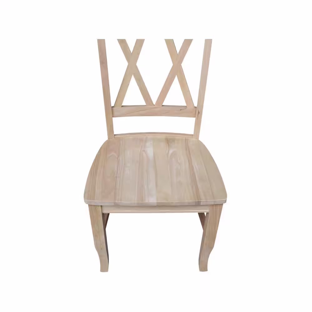 International Concepts Unfinished Wood Double X-Back Dining Chair (Set of 2)