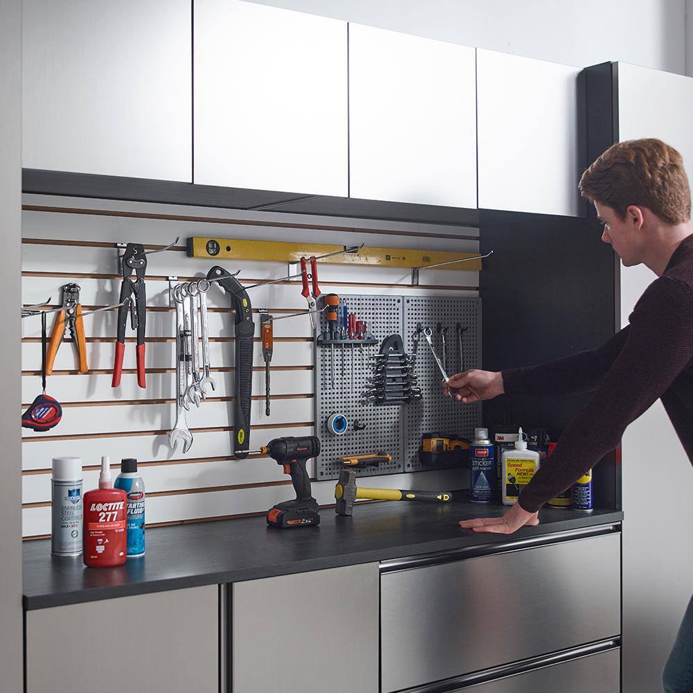 Klair Living Nova Series Wood Wall Mounted Garage Cabinet in Metallic Gray (32 in W x 16 in. H x 16 in D)