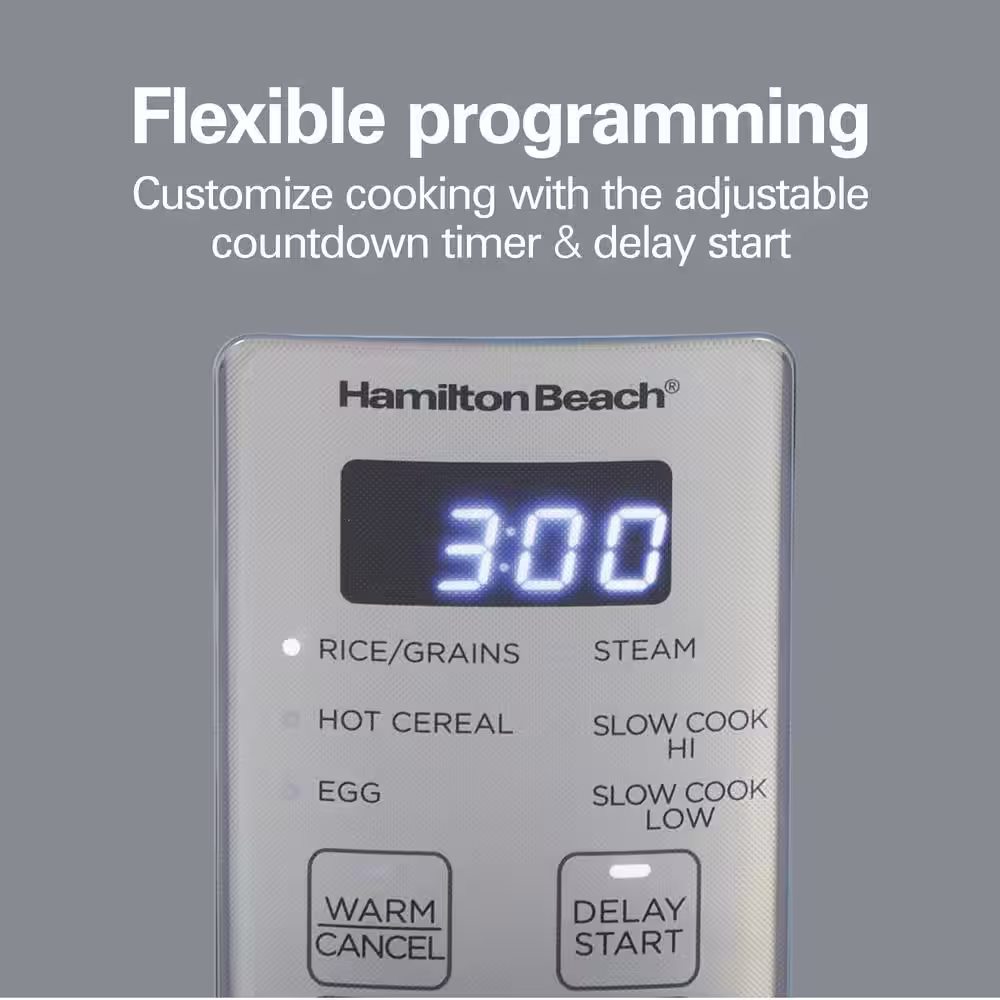 Hamilton Beach 12-Cup Blue Rice Cooker with Multi-Function Settings