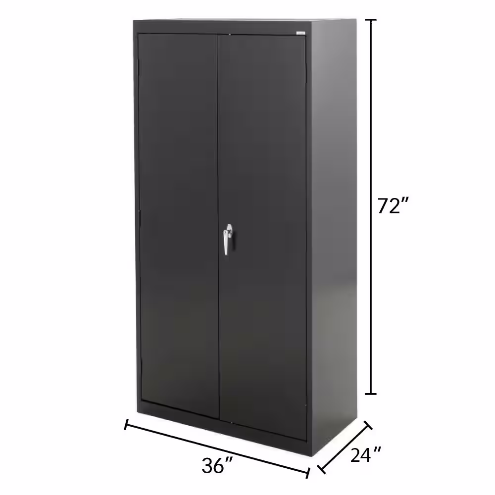 Sandusky Classic Series ( 36 in. W x 72 in. H x 24 in. D ) Wardrobe Steel Garage Freestanding Cabinet in Black