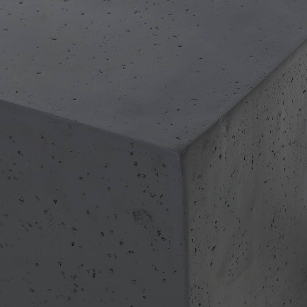 Noble House Mayfair Dark Gray Rectangular Stone Fire Pit (No Tank Holder)