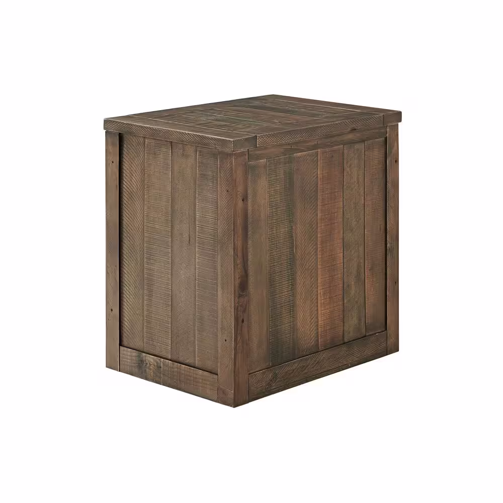 Martin Svensson Home Rustic Natural Brown File Cabinet with 2-Drawers and Fingerprint Lock