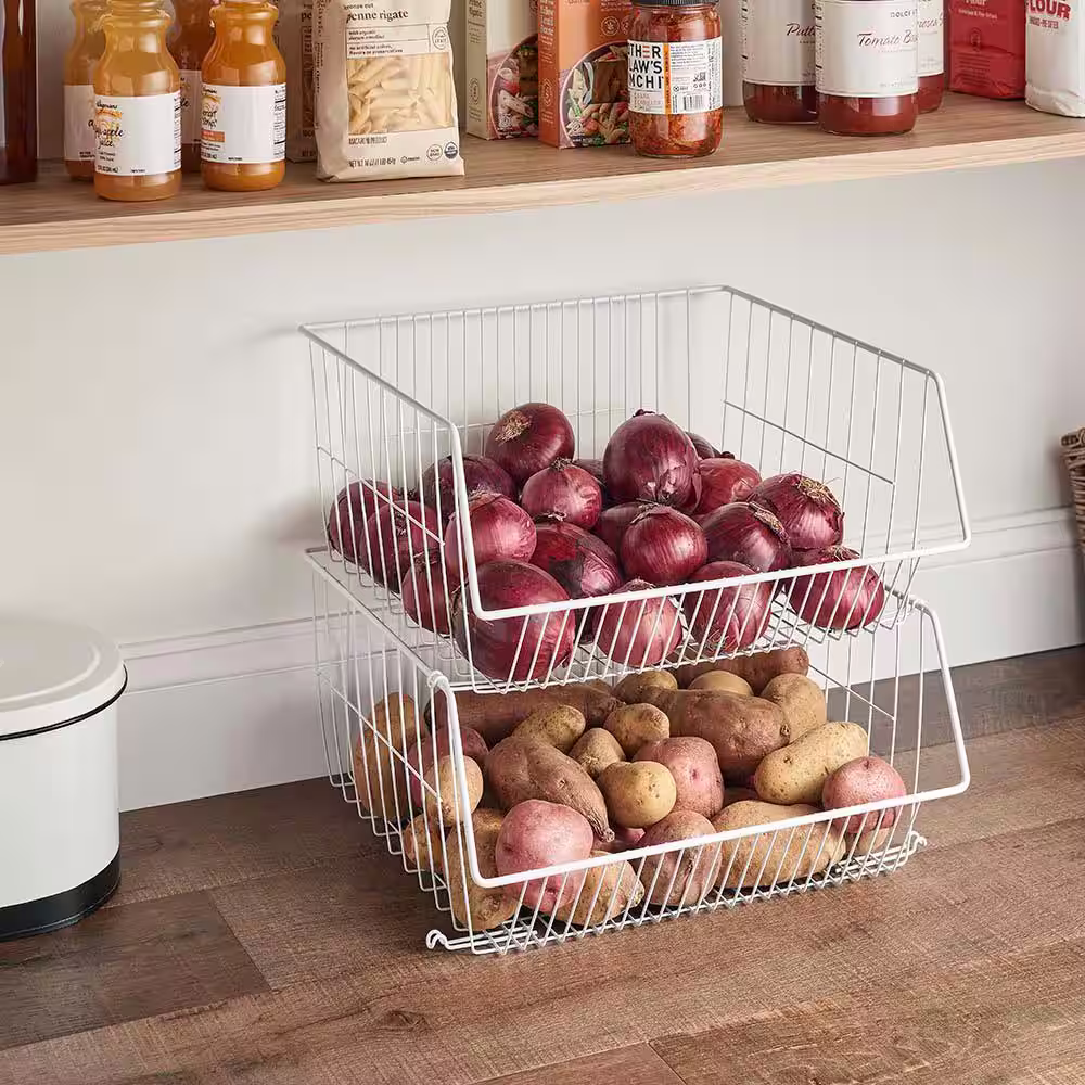 ClosetMaid 8.25 in. H x 16.375 in. W White Steel 1-Drawer Close Mesh Wire Basket