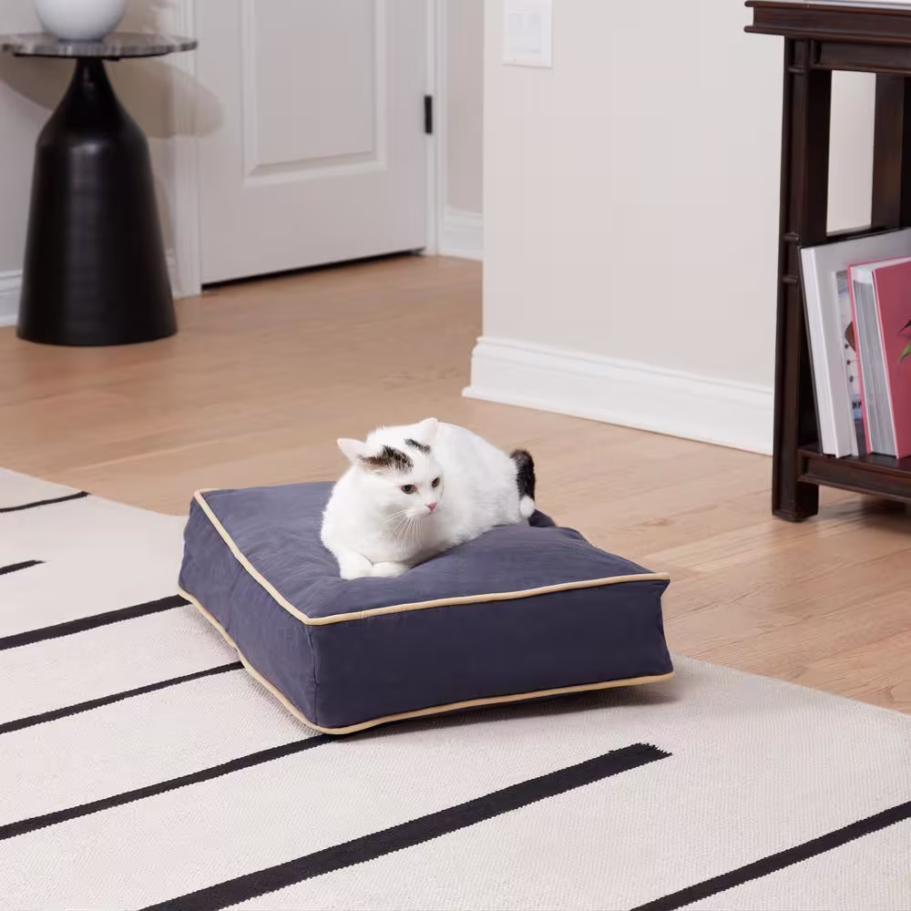 Happy Hounds Willow Denim Microfiber Rectangle Pillow Cat Bed