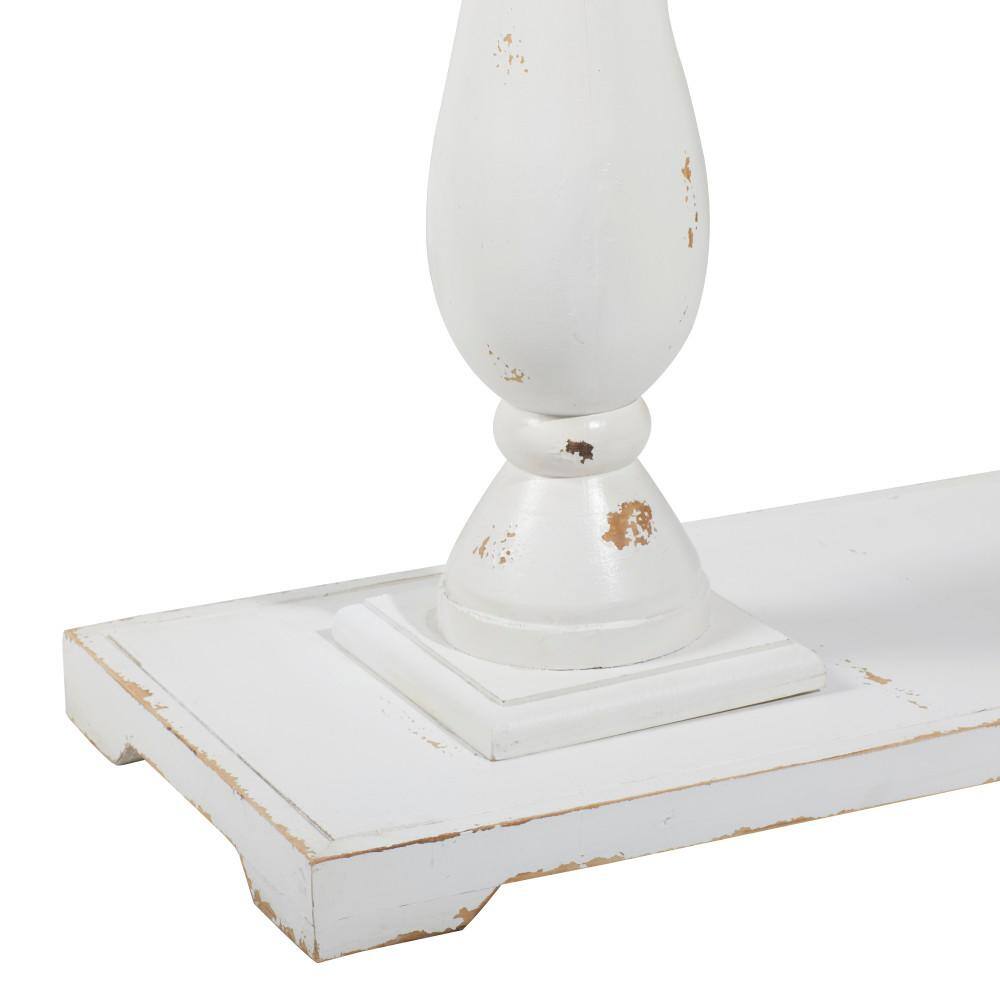Litton Lane 48 in. White Extra Large Rectangle Wood Console Table with Distressed Accents