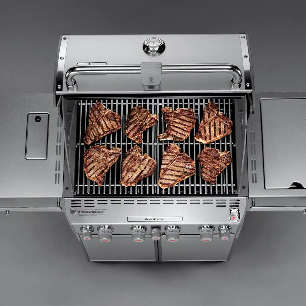 Weber Summit S-470 4-Burner Propane Gas Grill in Stainless Steel with Built-In Thermometer and Rotisserie