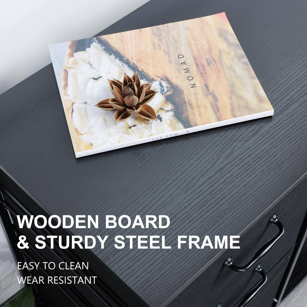 None Mobile 29.5 in. W x 25.6 in. H x 15.7 in. D Steel Freestanding Cabinet in Black with Open Storage Shelf