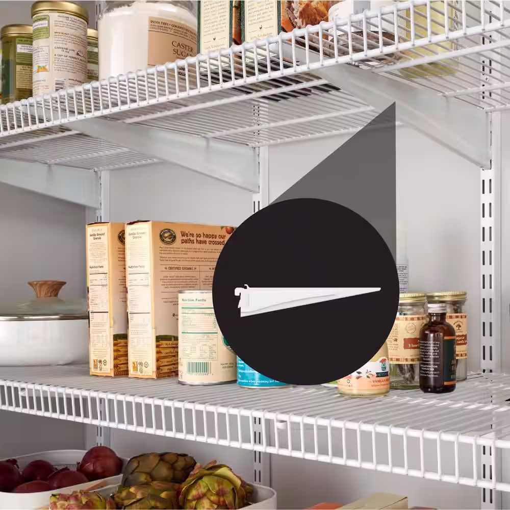 ClosetMaid ShelfTrack 12 in. x .5 in. White Shelf Bracket (20 Pieces)