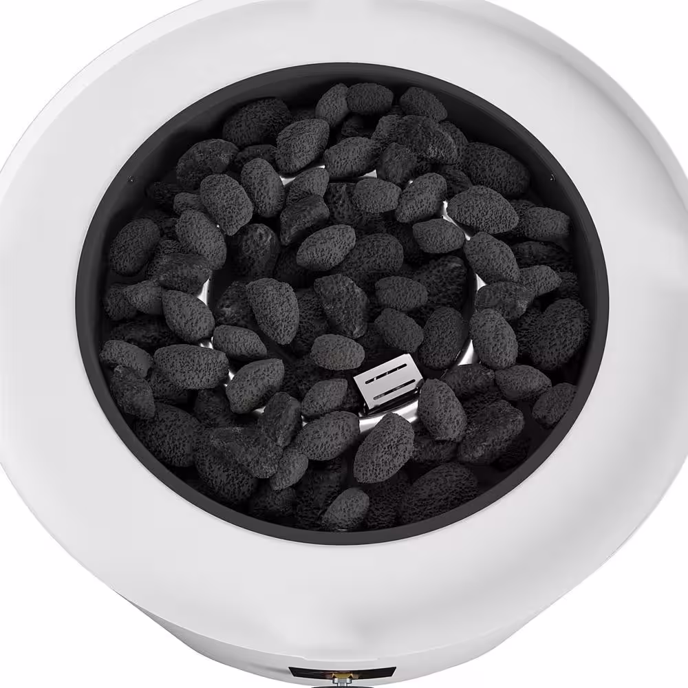 Cosco CosmoLiving by Cosmopolitan Astra 23 in. x 15 in. Round White Steel Propane Fire Pit