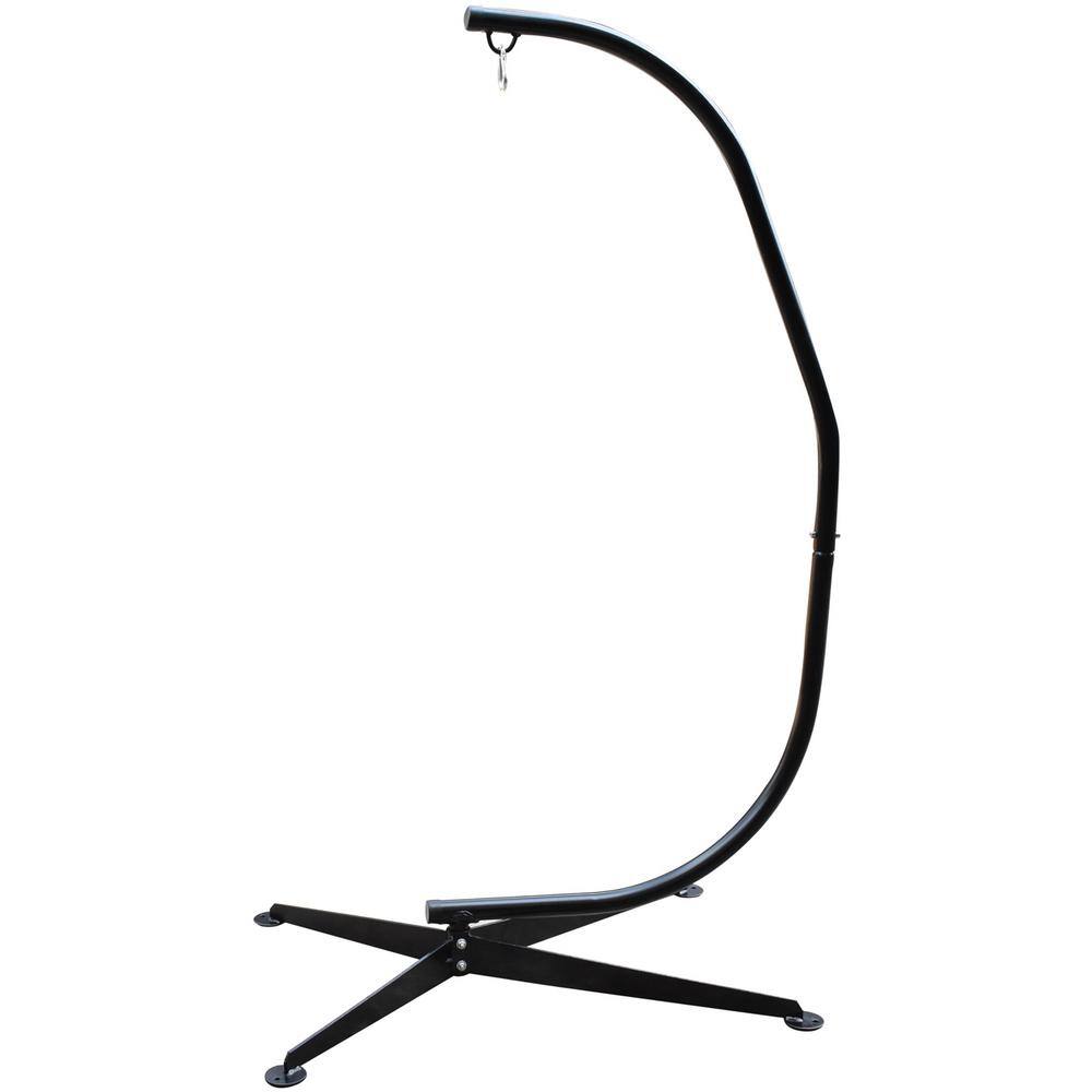 Sorbus 7 ft. Swivel C Stand Metal Hammock Stand in Black