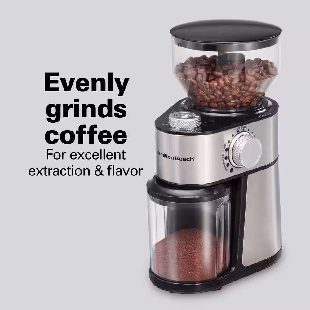 Hamilton Beach 16 oz Stainless Steel Burr Coffee Grinder