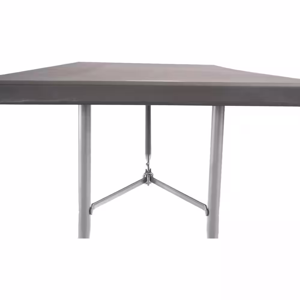 National Public Seating NPS 30 in. x 72 in. Charcoal Slate Heavy Duty Blow Molded Plastic Folding Table
