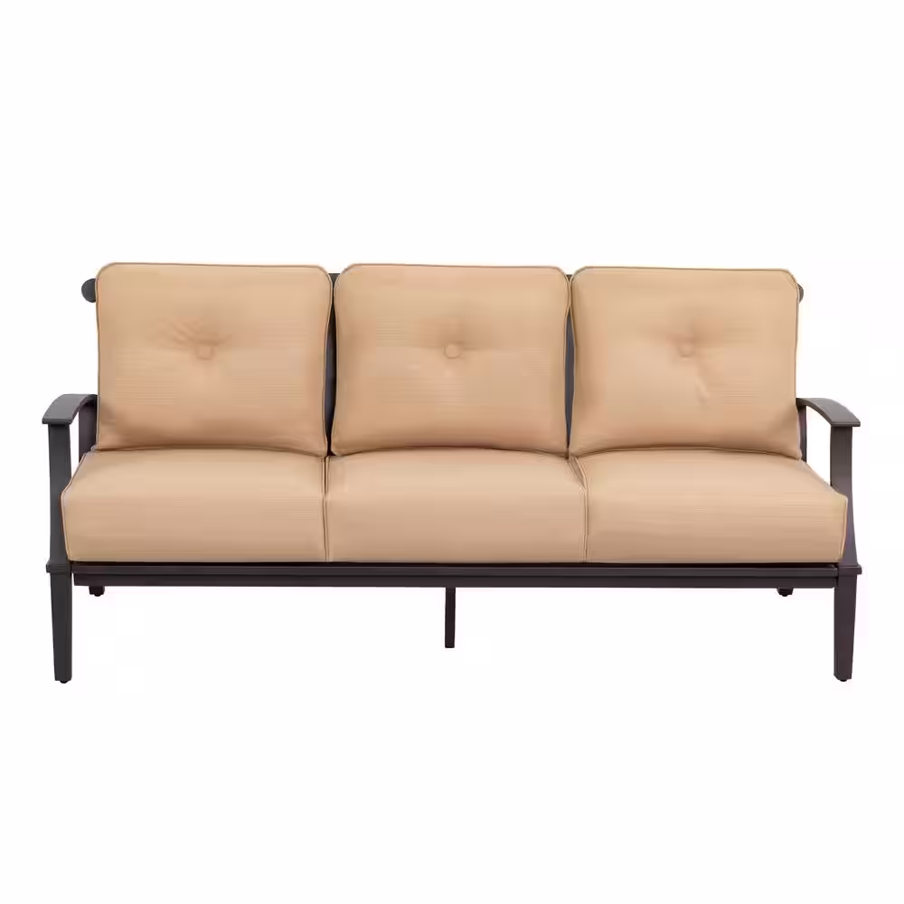 Nuu Garden 4-Piece Aluminum Patio Conversation Set with Yellow Cushion