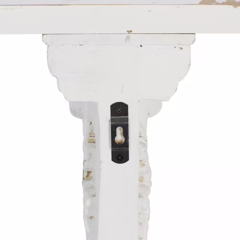 Litton Lane White 1 Shelf Wood Scroll Wall Shelf