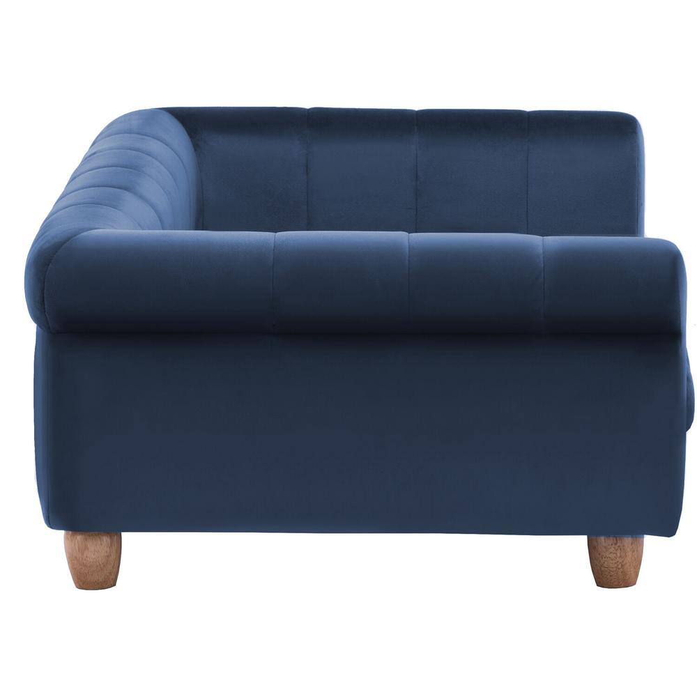 Critter Sitters 42 in. Large Navy Elegant Faux-Velvet Rectangle Pet Bed