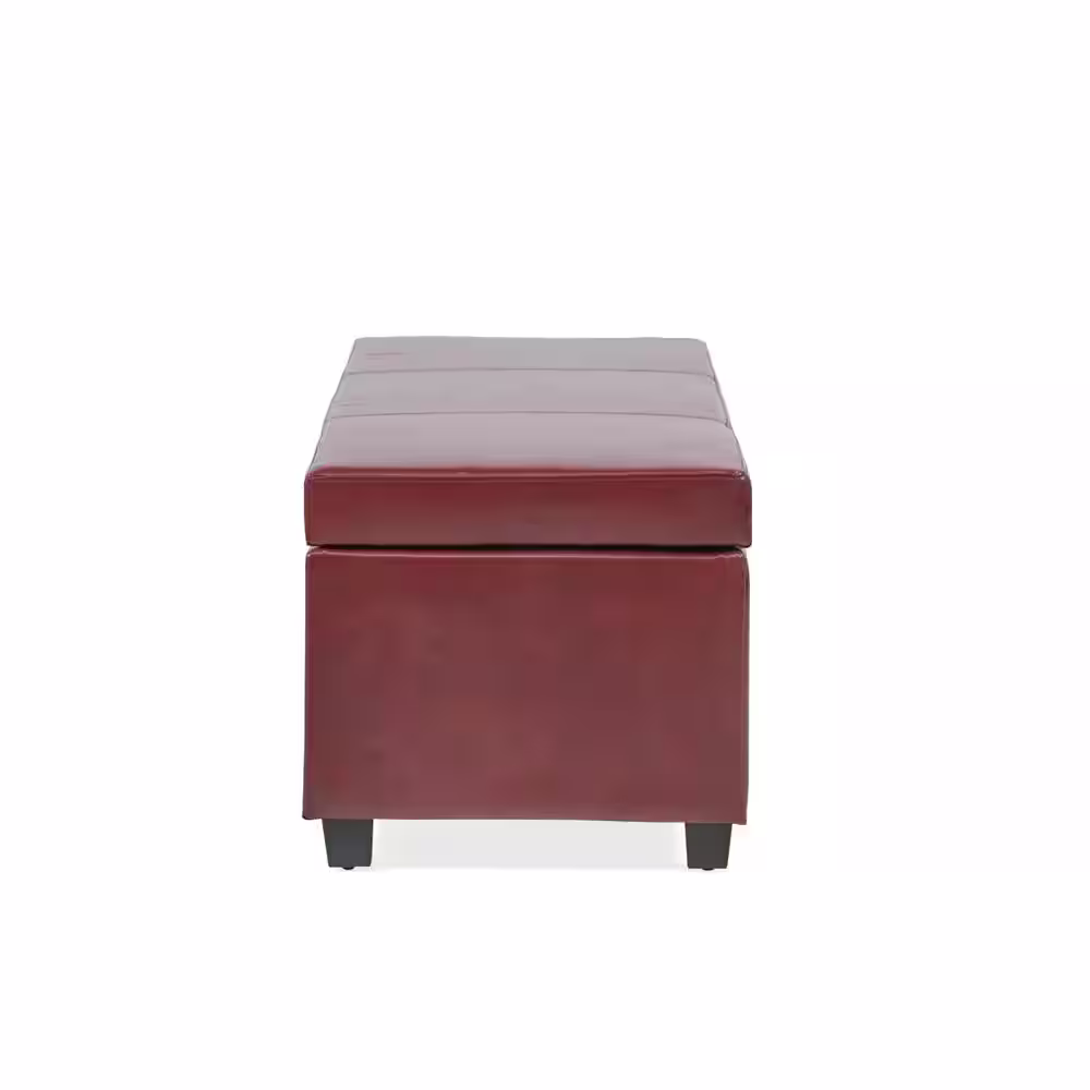 None Cole Red 48 in. Upholstered Bedroom Bench with Storage