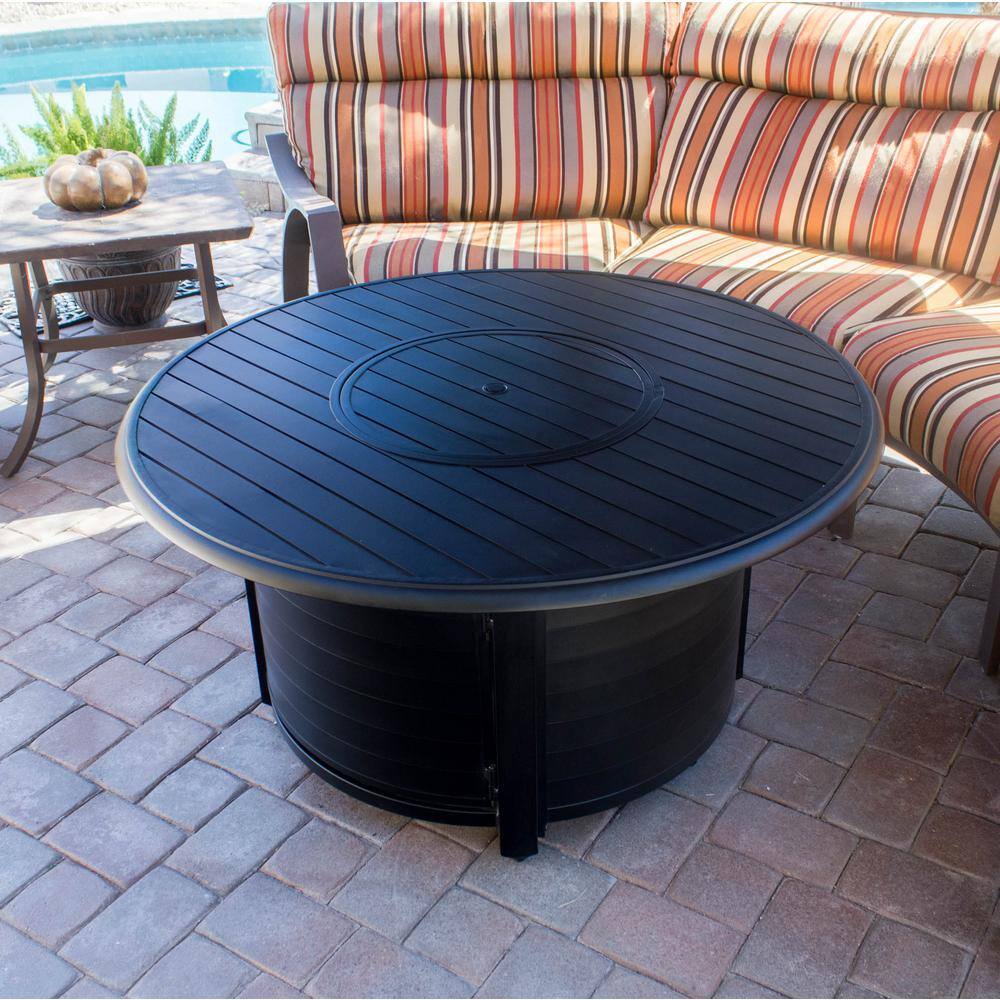 AZ Patio Heaters 22 in. Cast Aluminum Round Slatted Fire Pit