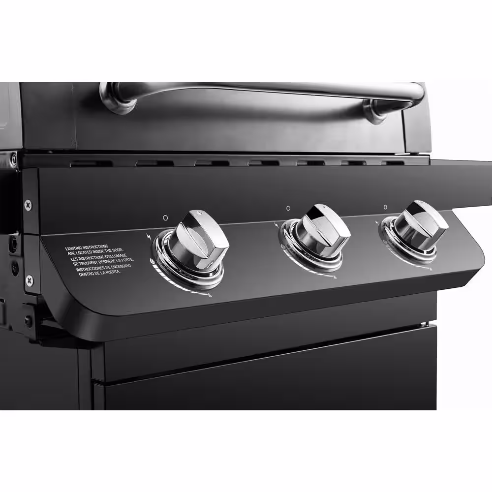 Dyna-Glo Premier 3-Burner Propane Gas Grill in Black with Folding Side Tables