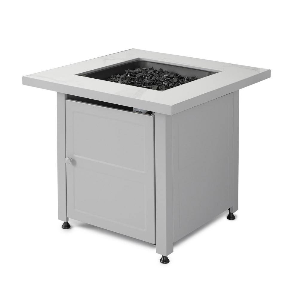 Endless Summer 30 in. Gas Fire Pit Table with Cover, Black Glass