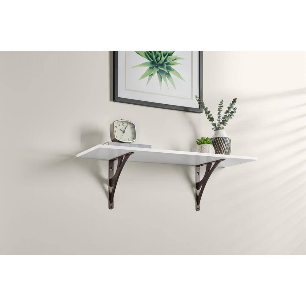 Everbilt 10 in. Bronze Contempo Steel Shelf Bracket