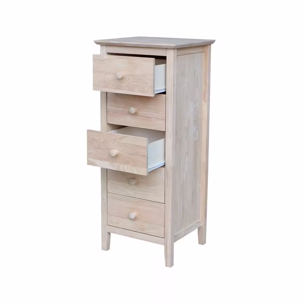 International Concepts Brooklyn 5-Drawer Unfinished Wood Chest