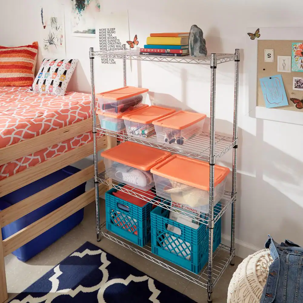 HDX 6-Tier Commercial Grade Heavy Duty Steel Wire Shelving Unit in Chrome (48 in. W x 72 in. H x 18 in. D)