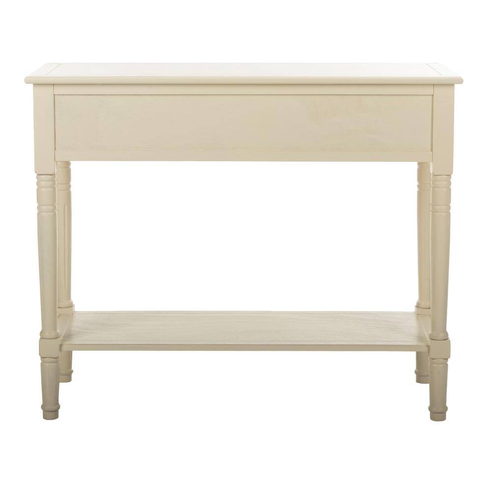 SAFAVIEH Samantha 36 in. 2-Drawer White/Cream Wood Console Table