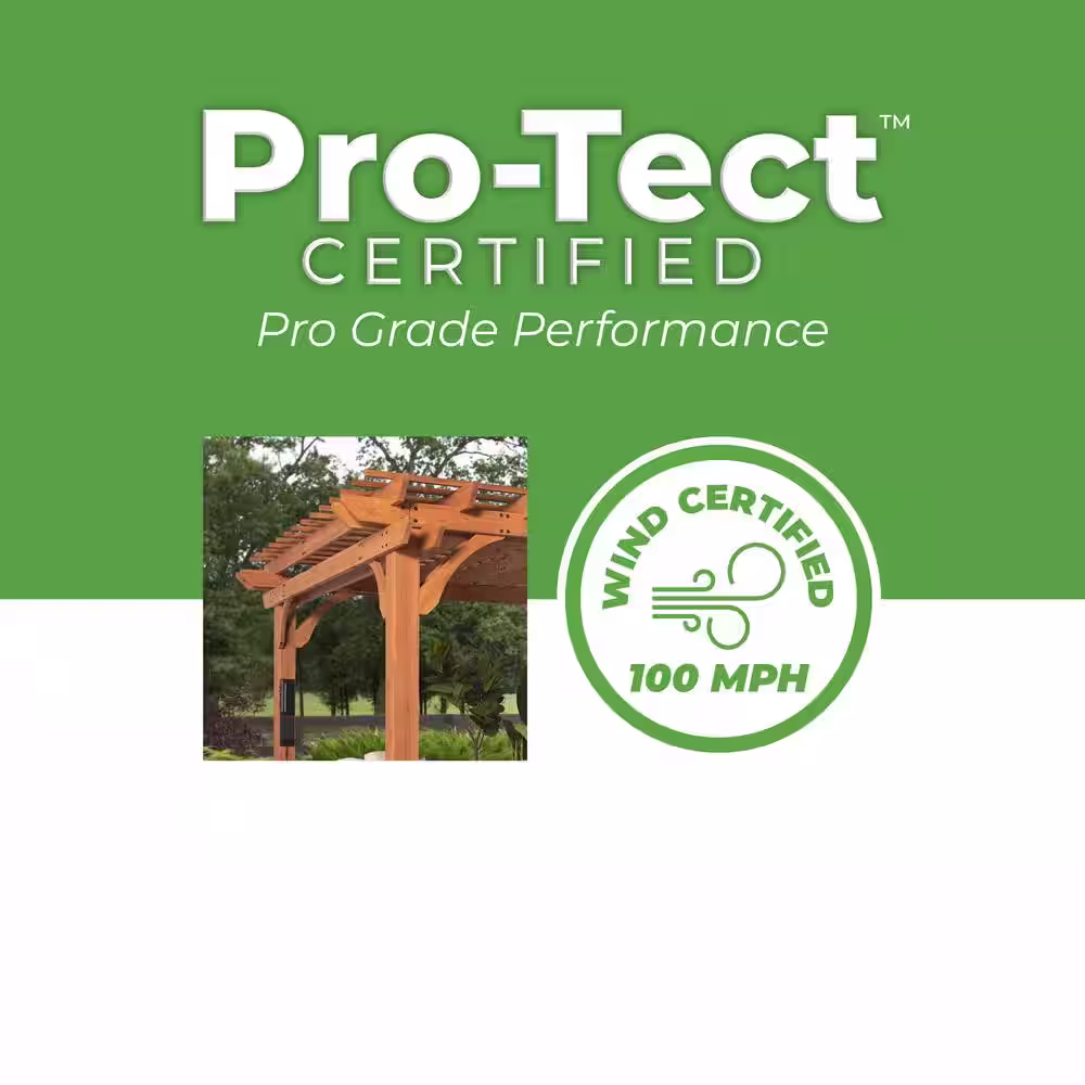 None Beaumont 16 ft. x 12 ft. Light Brown All Cedar Wooden Pergola