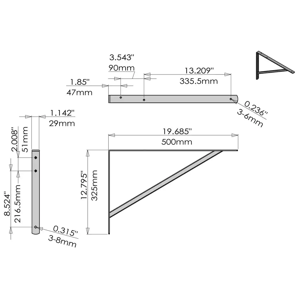 Everbilt 20 in. x 13 in. White Heavy-Duty Shelf Bracket