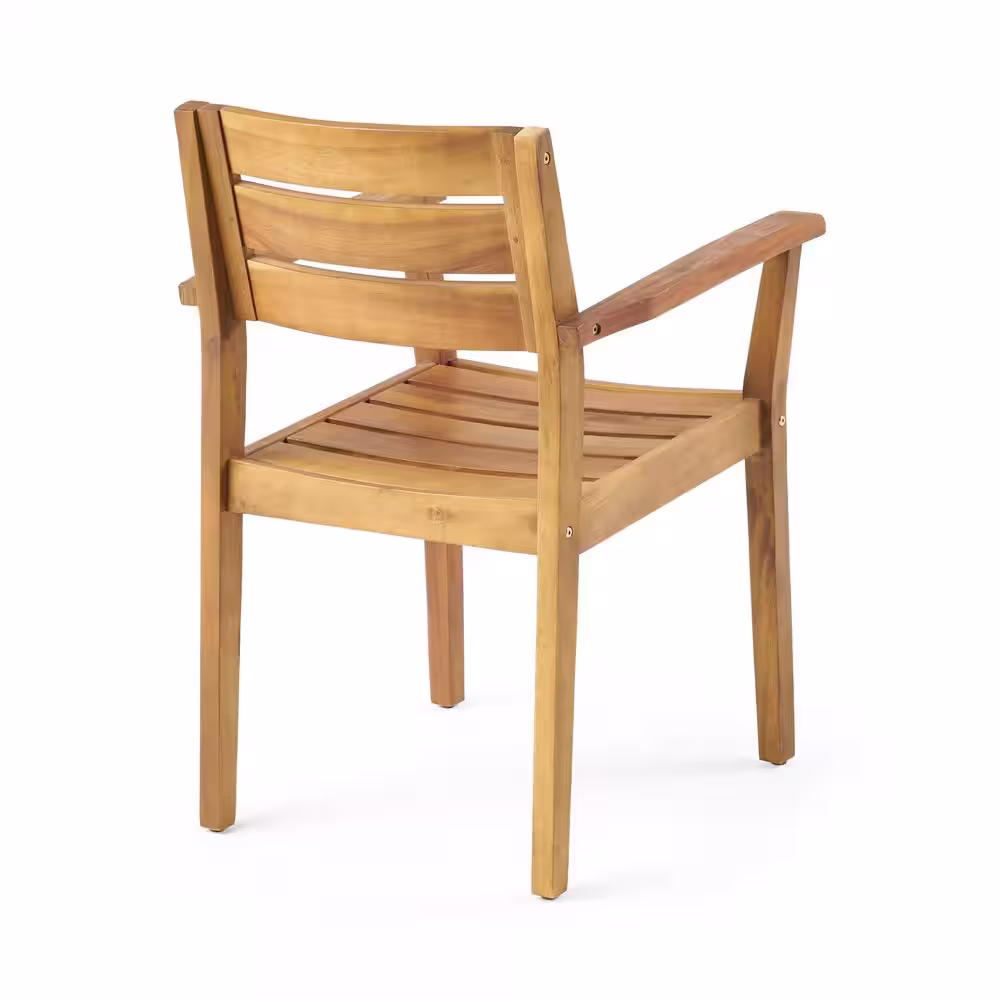 Noble House Teak Brown 9-Piece Wood Rectangular Outdoor Dining Set