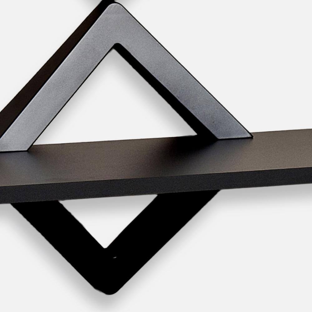 DANYA B Contempo Diamonds 27.5 in. W x 40 in. H Black Three Level Shelving System