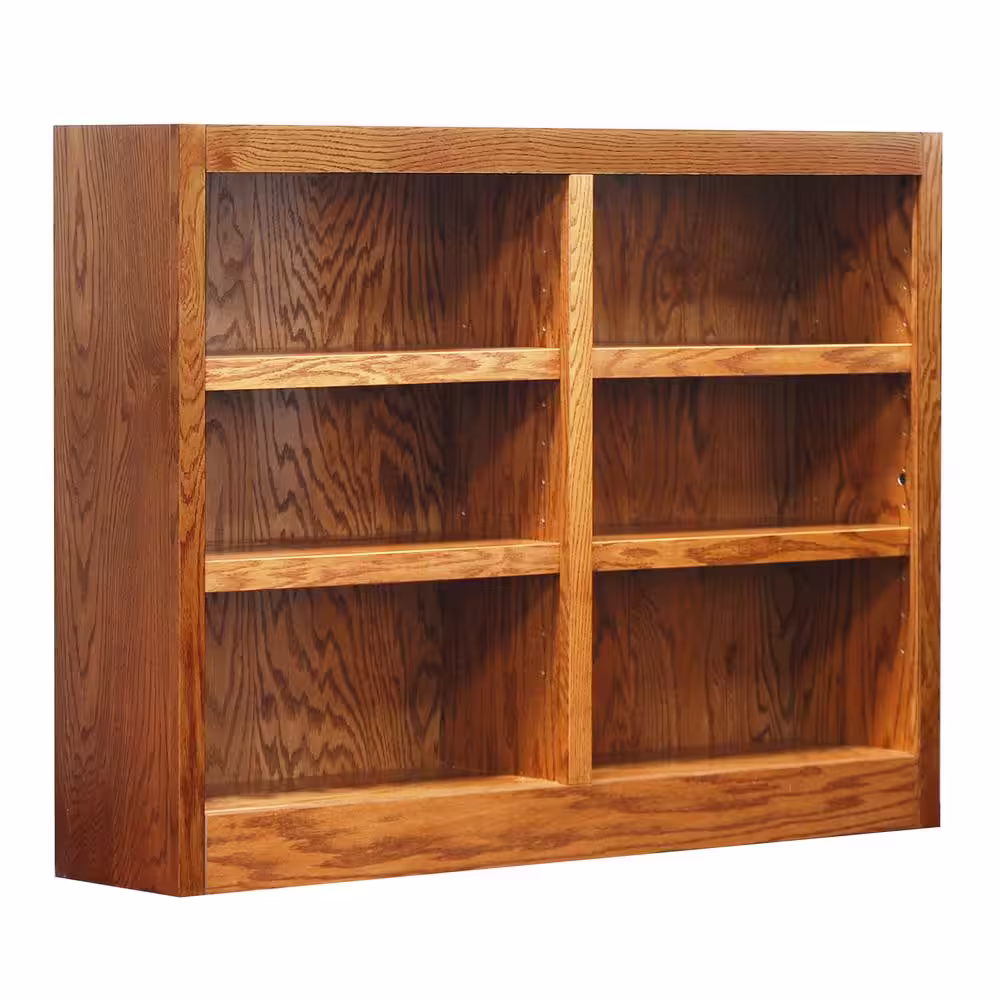 Concepts In Wood 36 in. Dry Oak Wood 6-shelf Standard Bookcase with Adjustable Shelves