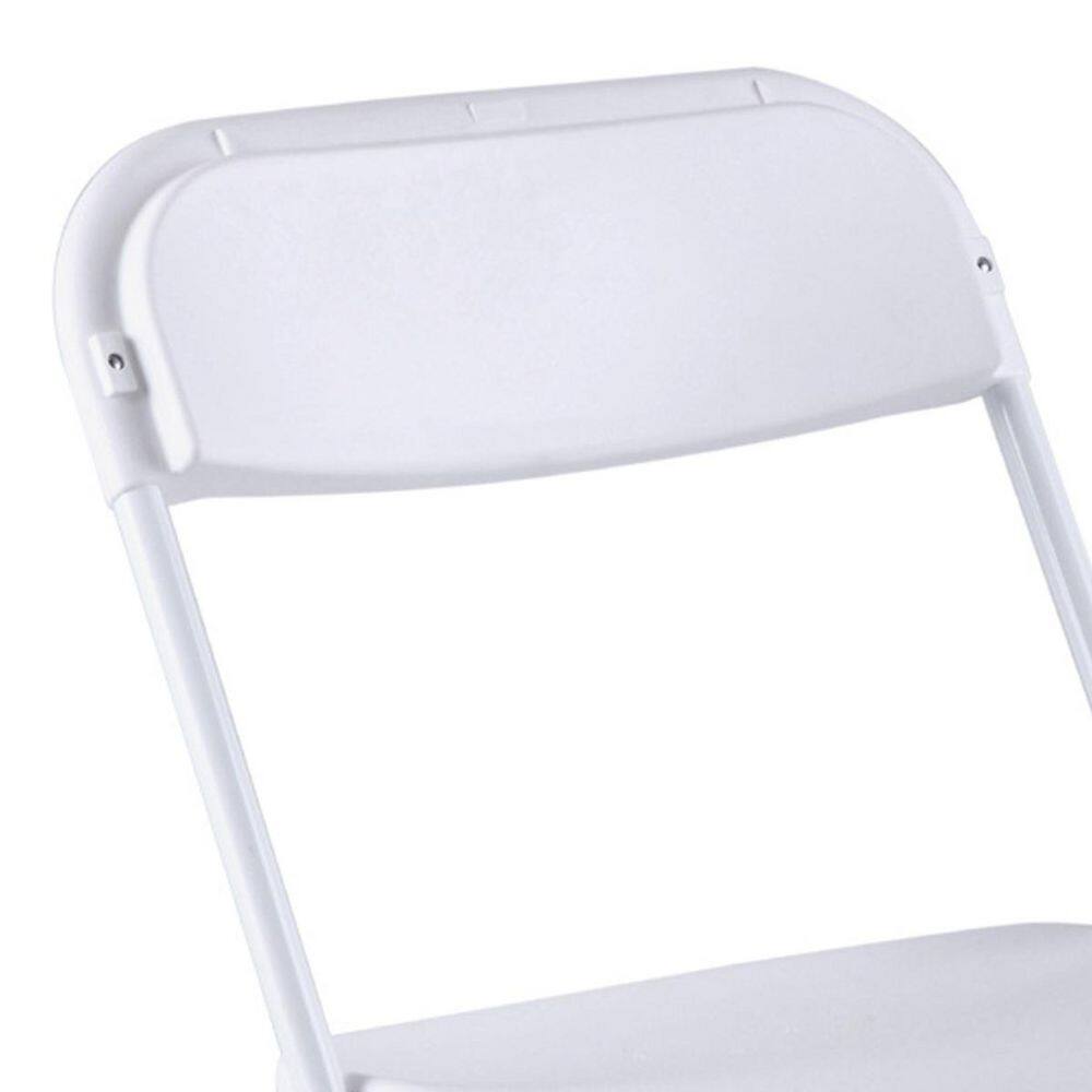 None White Double Braced Lightweight Plastic Folding Chair (Set of 5)