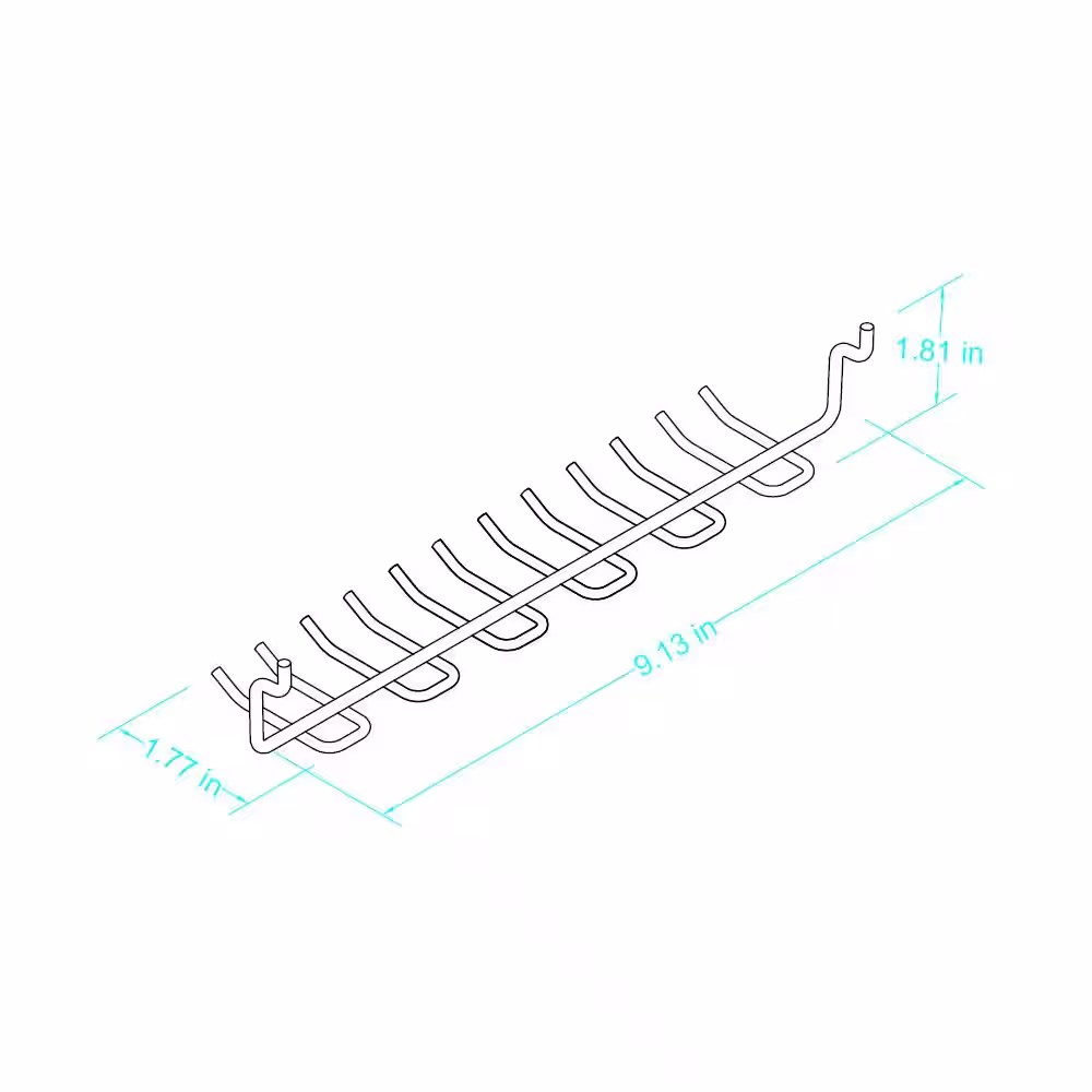 Everbilt 9 in. Zinc-Plated Steel Peggable Multi-Tool Storage Rack 1/8 in Pegs 3lbs