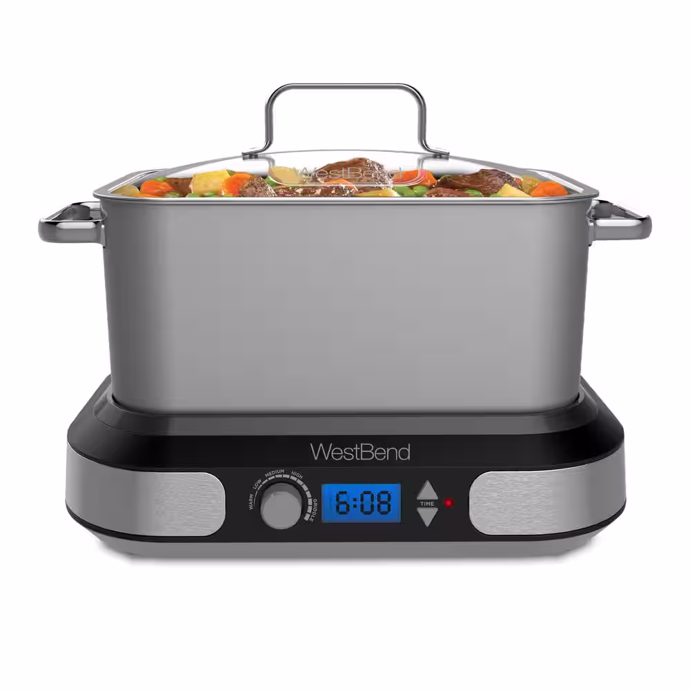 West Bend Deluxe 6 qt. Silver Versatility Slow Cooker