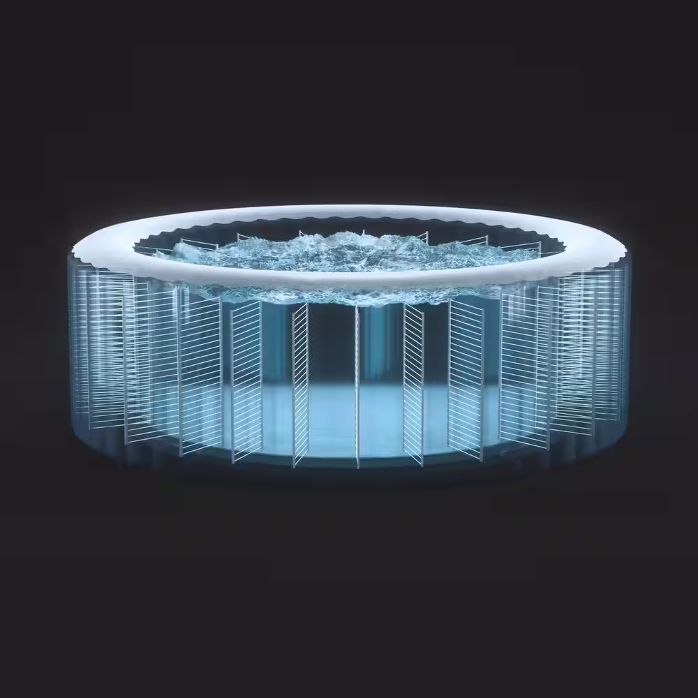 INTEX PureSpa Plus Greystone 6-Person Inflatable Square Hot Tub Spa, 94 in. x 28 in.