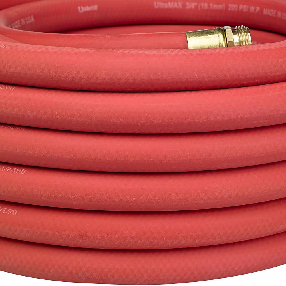 None UltraMax 0.75 in. x 100 ft. Red Premium Heavy-Duty Garden Water Hose