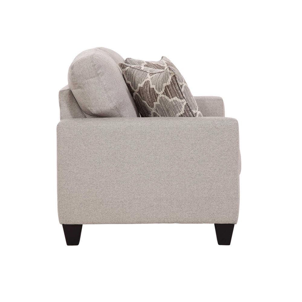 American Furniture Classics Moroccan Series 77 in Wide Grey Solid Fabric Queen Sofa Bed