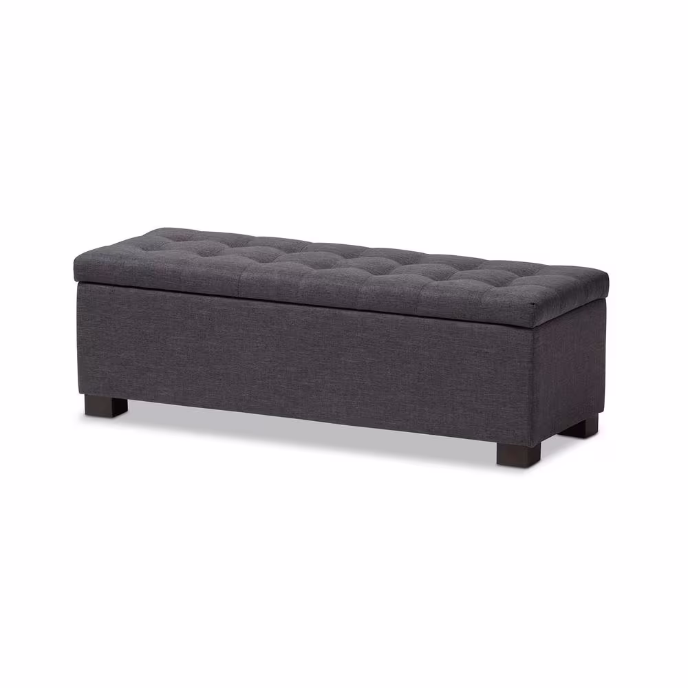 Baxton Studio Roanoke Dark Gray Bench