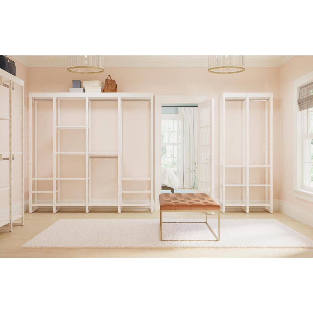 CLOSETS By LIBERTY 36 in. W White Adjustable Wood Closet System with 8-Shelves and 2-Rods