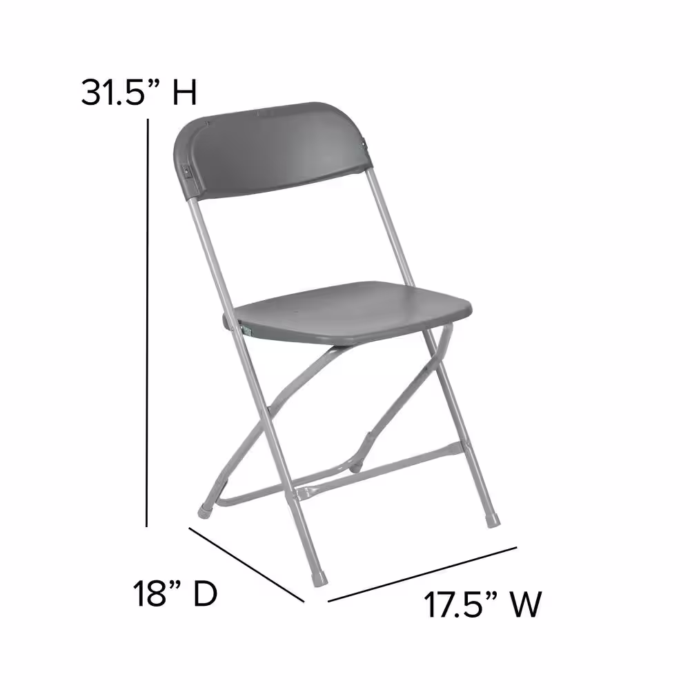 Carnegy Avenue Grey Metal Folding Chair (Set of 10)