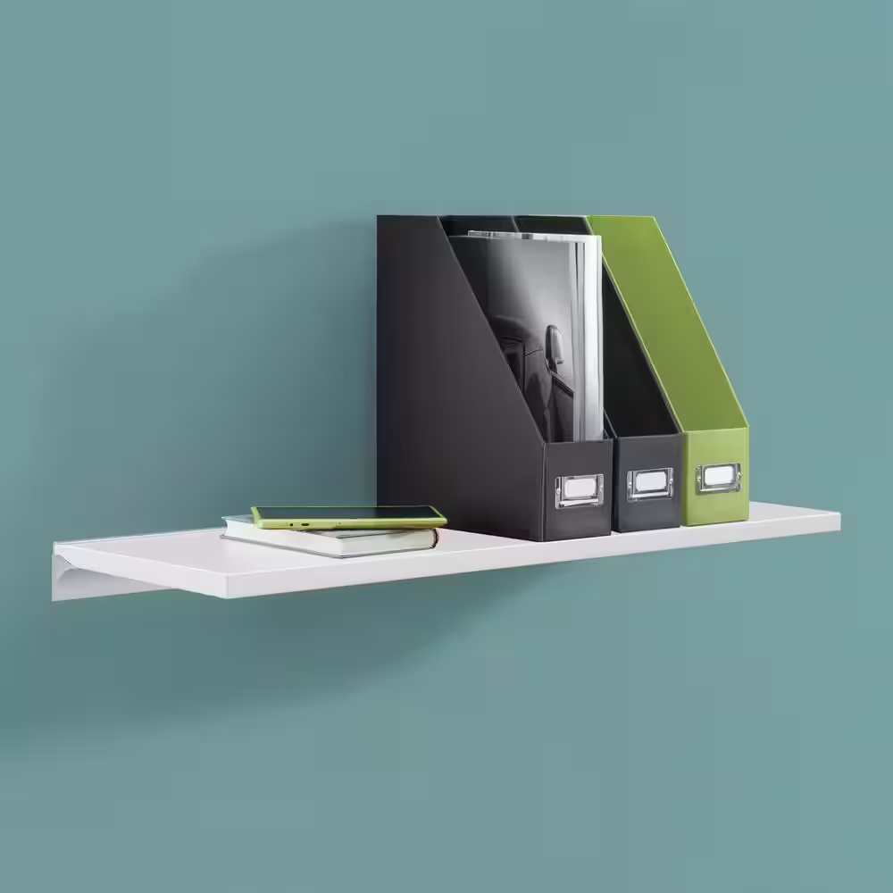 Dolle LITE 23.6 in. W x 9.8 in. D x 0.75 in. White MDF Decorative Wall Shelf without Brackets